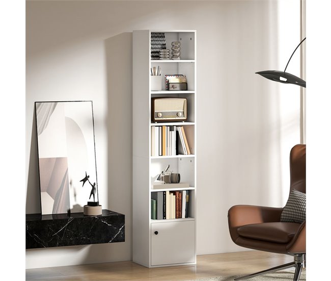 Estantería para Libros Melamina de Madera, MDF HOMCOM Blanco