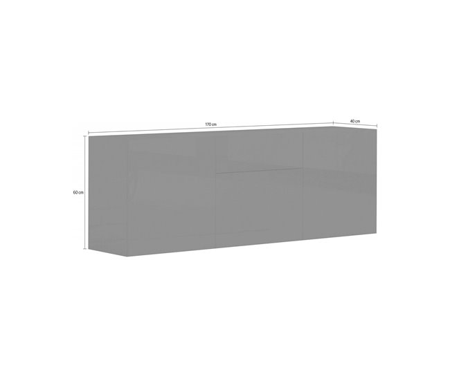 Aparador com efeito madeira 170 Negro