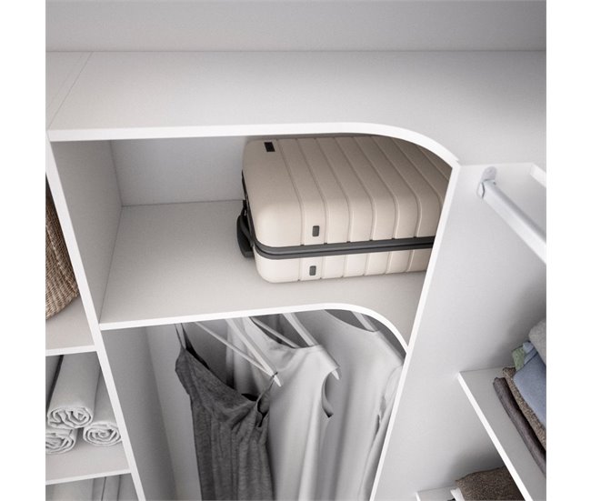 Armario vestidor Suit reversible  cajones +  barras +  columnas 164 Blanco