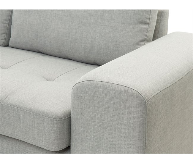 Beliani Sofá esquinero Poliéster KIRUNA Gris Claro