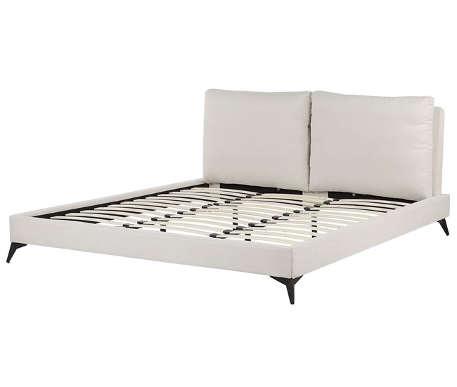 Beliani Cama con somier Chenilla MELLE 195x240 Beige