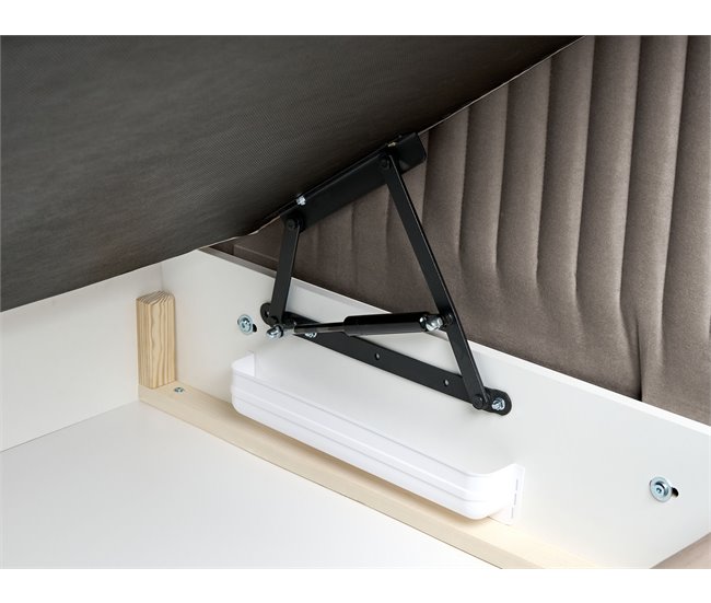 Beliani Cama continental con almacenaje Terciopelo DAME 162x207 Crema