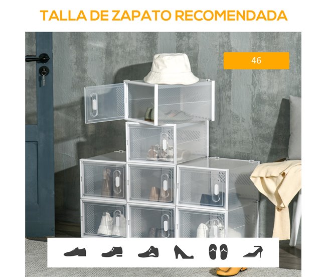 Armario Modular PP HOMCOM, hogar - muebles de recibidor 28 Blanco