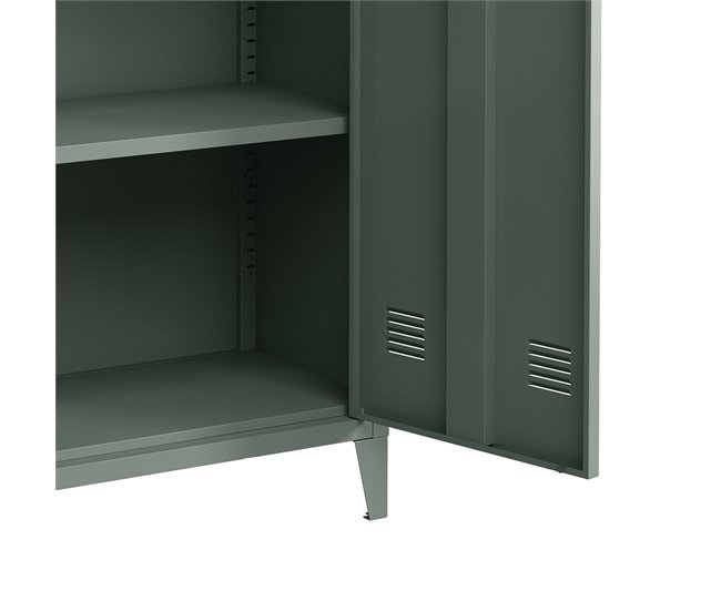 Armario de oficina Oripää con estante regulable acero Gris Oscuro