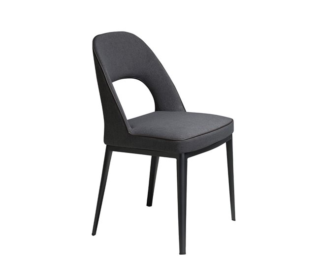 ANGEL CERDA Silla comedor patas acero negro Negro