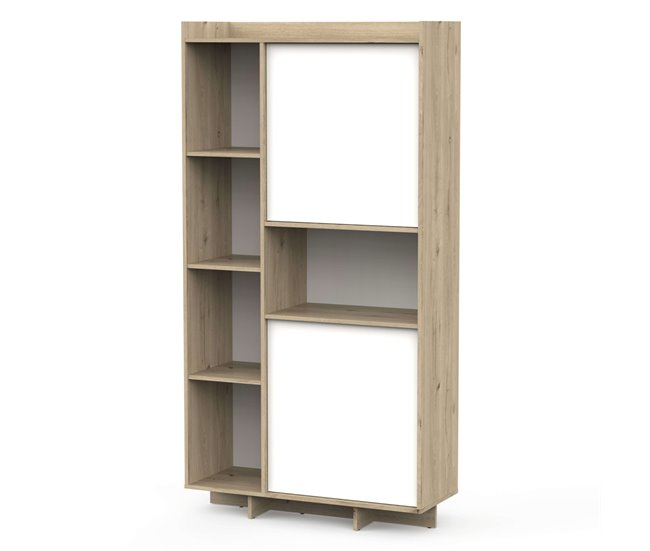 Estantería Lead 2 Puertas 7 Estantes y 1 Hueco Blanco/ Madera