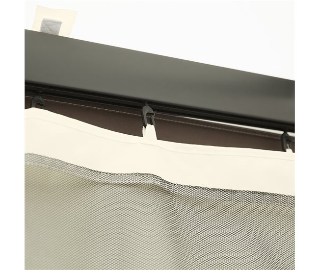 4 Paneles Laterales de Mosquitera para Carpa Poliéster, Nylon 335x0 Negro
