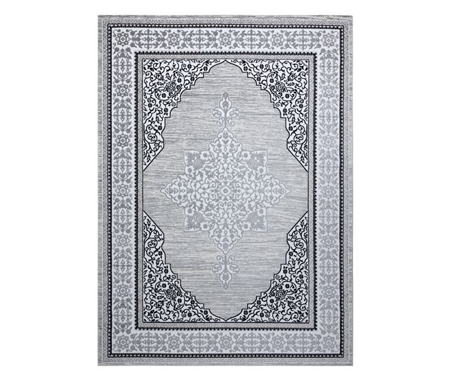 Alfombra GLOSS moderno 8490 52 Ornamento elegante marco 80x150 Gris