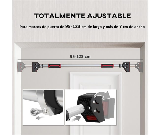 Barra de Dominadas Acero Inoxidable SPORTNOW Negro