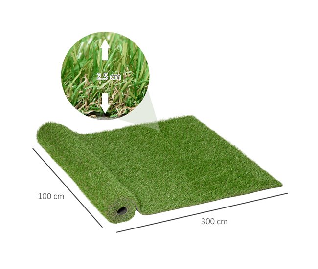 Césped Artificial PP y PE Outsunny Verde