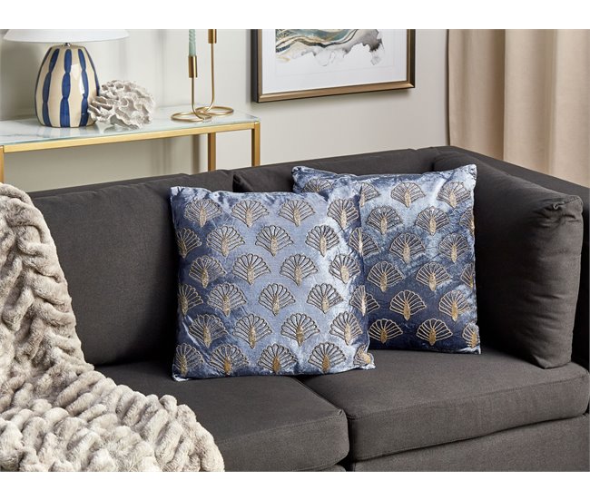 Beliani Cojín decorativo PANDOREA Lavanda