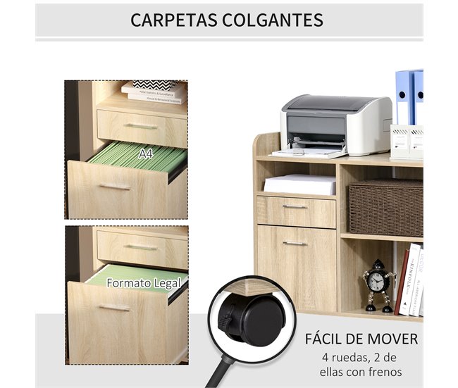 Armario para Impresora Melamina de Madera Vinsetto 80 Marron