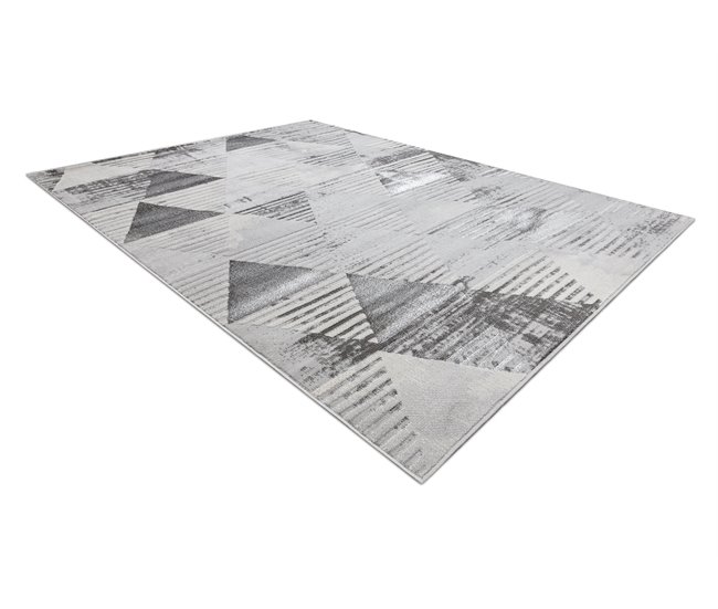 Alfombra LIRA E1627 Triángulos Geométrico estructural moderna 200x290 Gris
