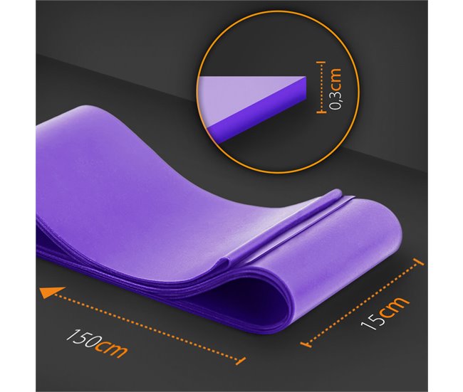 Banda de Resistencia Pilates 5 lb – 15 lb Cinta elástica Goma Fitness Gridinlux Morado