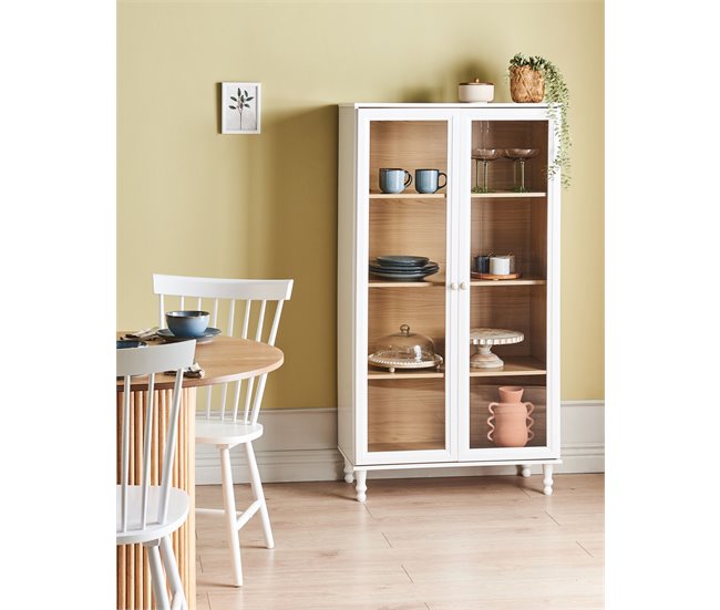 Beliani Vitrina TINGLEDALE 80 Blanco