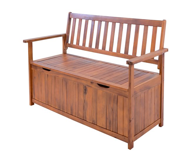 Banco Avenzzano con compartimento madera de acacia Natural