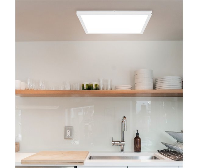 Panel Led Cuadrado Aluminio Serie Voltaire Blanco
