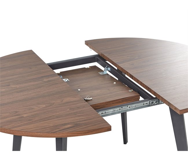 Beliani Mesa de comedor extensible BOVINA Madera Oscura