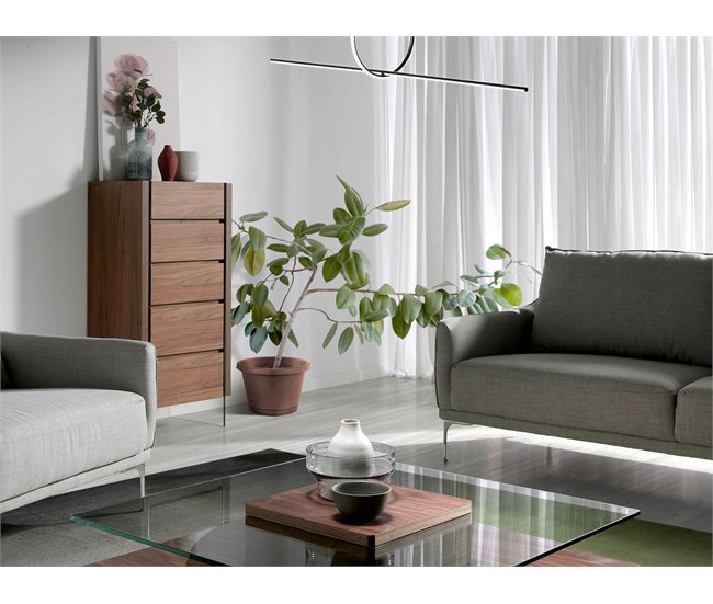 ANGEL CERDA Chifonier nogal y cristal templado Nogal