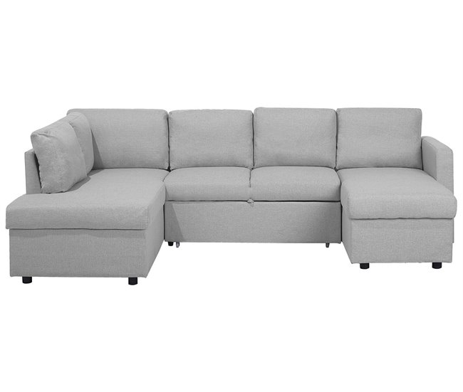 Beliani Sofá cama KARRABO Gris Claro