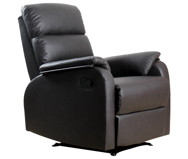 Sillón Reclinable Acero, MDF, PU y Espuma HOMCOM Marron