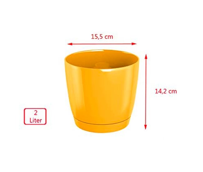 2x Maceta redonda de plastico Coubi Round P Blanco