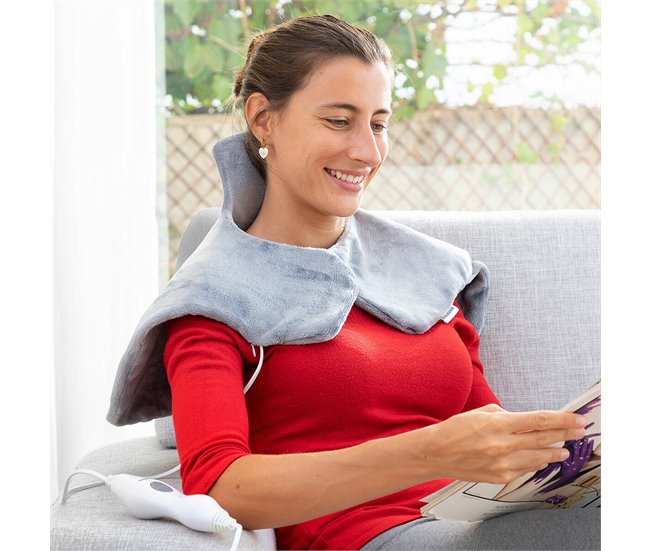 Almohadilla Eléctrica para Cuello y Hombros Gris