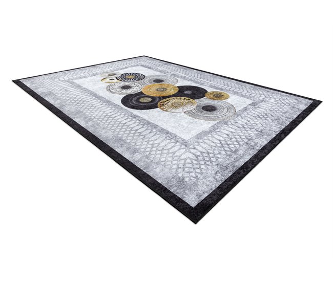 Alfombra lavable MIRO 51130.807 círculos marco 120x170 Gris