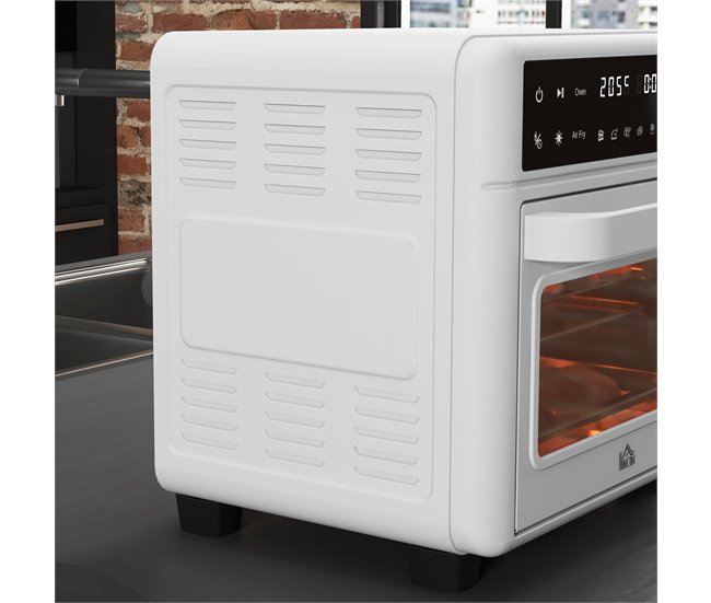 Horno Eléctrico Metal, Vidrio Templado HOMCOM, hogar - cocina Blanco