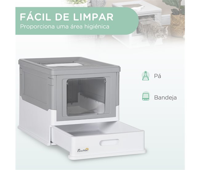 Caja de Arena PP PawHut, mascotas - accesorios para gatos Gris