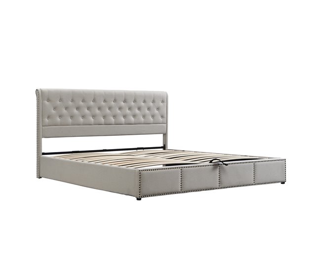 Cama con almacenamiento 200x160 Gris Claro