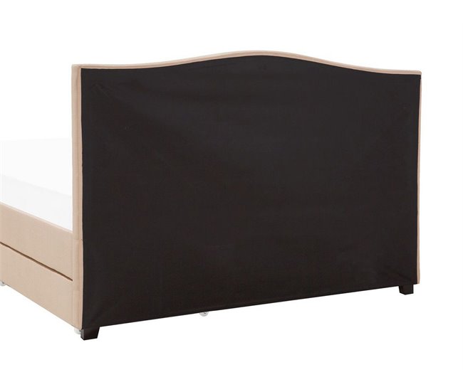Beliani Cama con almacenaje Poliéster MONTPELLIER 167x213 Beige