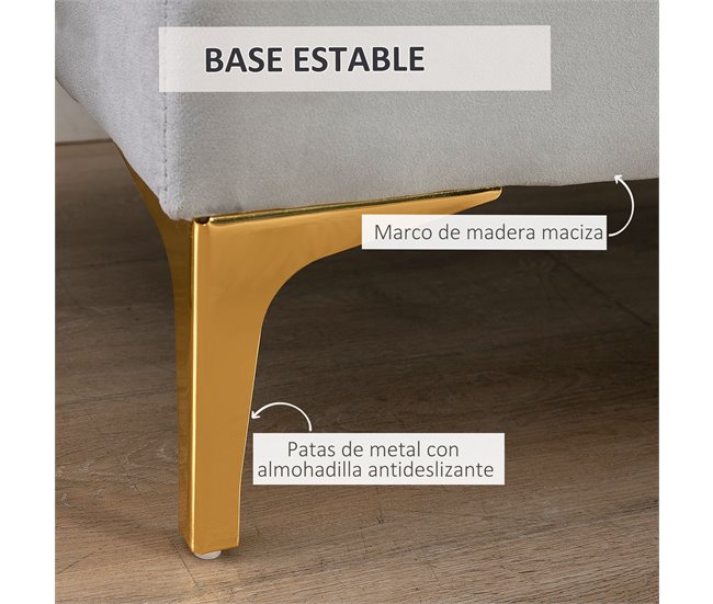 Banco de Cama Poliéster HOMCOM, hogar - muebles de dormitorio Gris