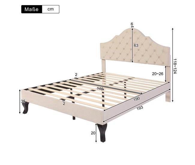 Marco de la cama Beige