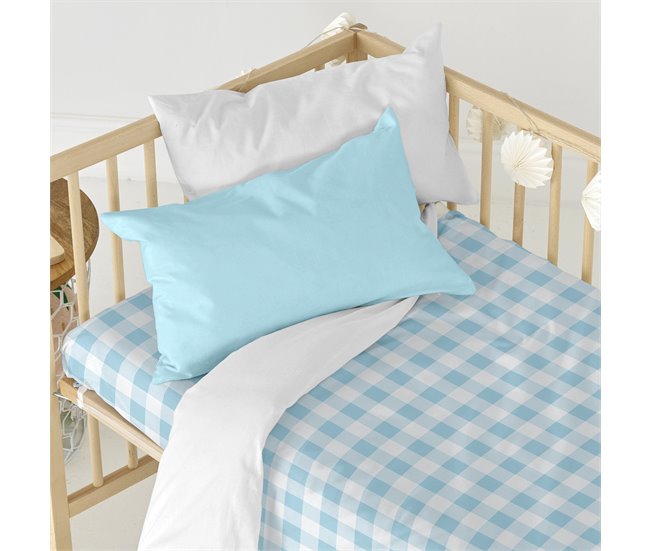 Vichy blue Bajera cuna Azul