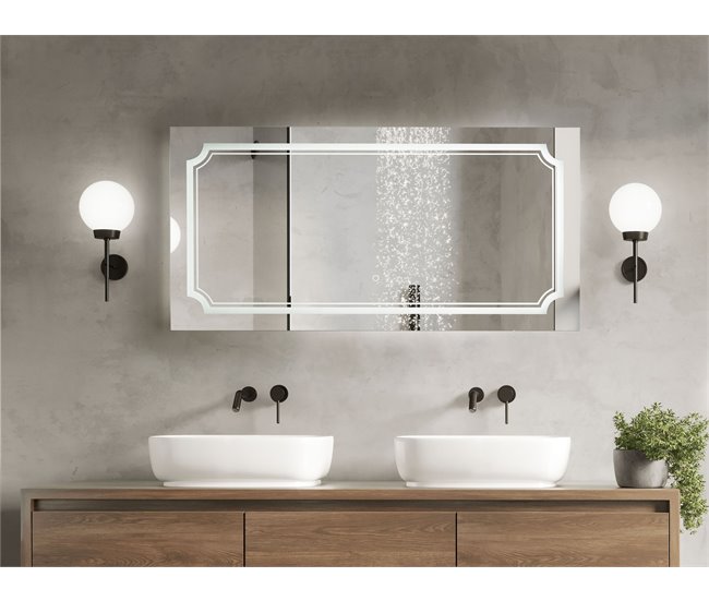 Beliani Espejo de baño ARROMACHNES Gris