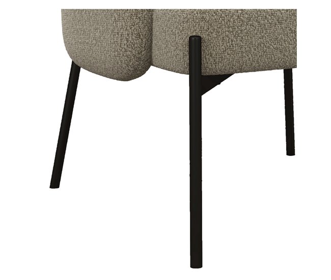 ALEX-Sillón de tela y metal Beige