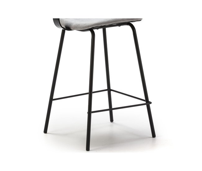 Taburete Alto DECO. Fijo. Pana Gris