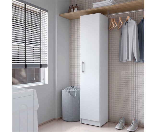 Armario Hogar Escobero Multiusos - 1 Puerta Blanco