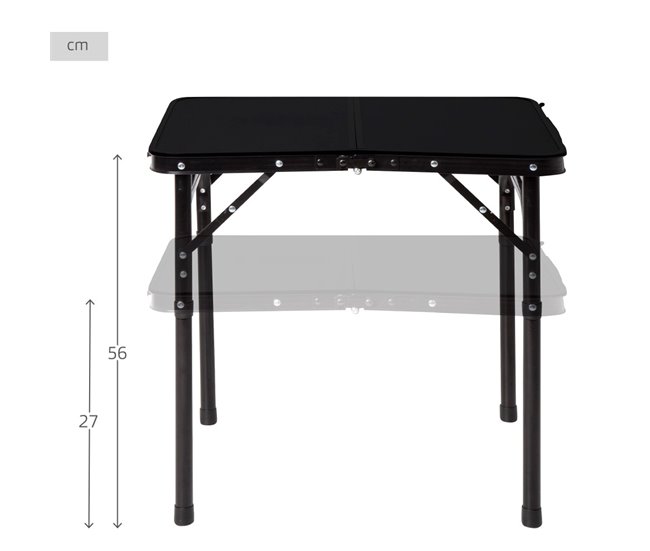 Aktive Mesa plegable camping maletín pequeña Negro
