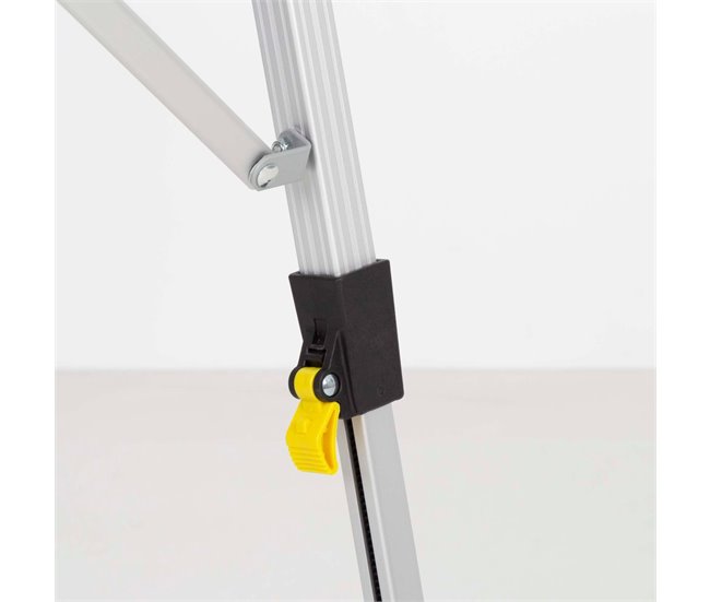 Aktive Mesa plegable camping aluminio antideslizante y desmontable altura ajustable c/red auxiliar Gris