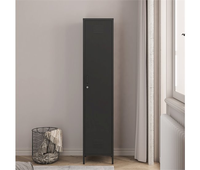 Armario ropero Seinäjoki acero 38 Negro