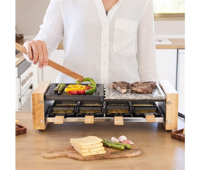 Raclette de madera Cheese&Grill 8400 Wood MixGrill Cecotec Negro