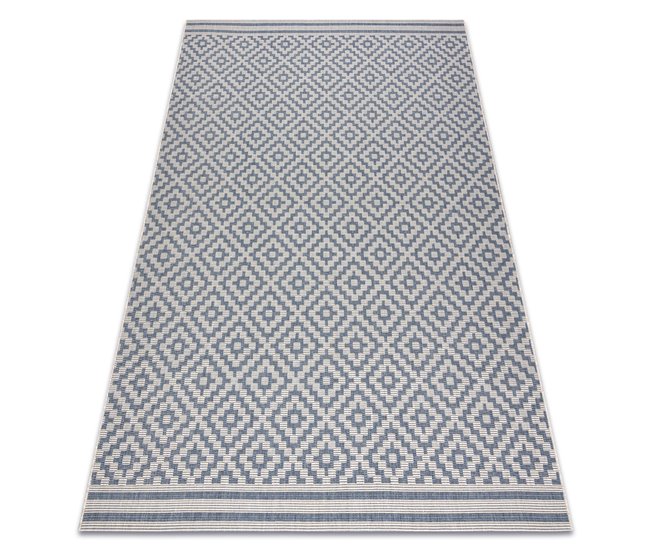 Alfombra de cuerda sisal FLAT 48357/951 Cuadrados 140x200 Gris
