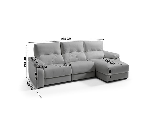 Chaise longue MIA reversible Gris Claro