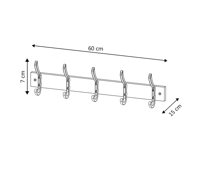 Perchero de Pared Amaia 5 Perchas Madera