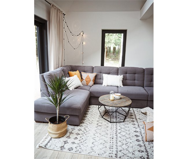 Alfombra BERBER RABAT G0526 Franjas Bereber Marroquí 200x290 Crema