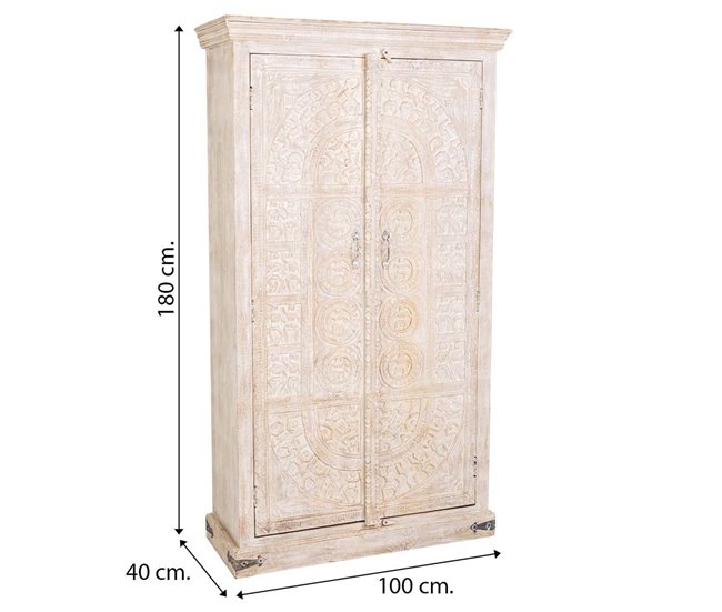 Armario de madera acabado artesanal Blanco