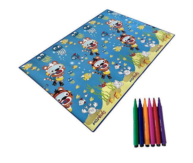 Acomoda Textil – Alfombra Infantil para Colorear Azul