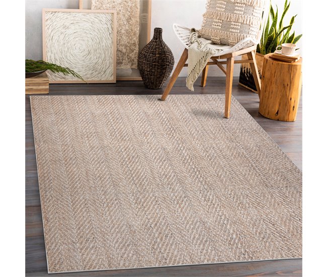 Alfombra lavable ANDRE 1577 Espina de pescado 120x170 Beige